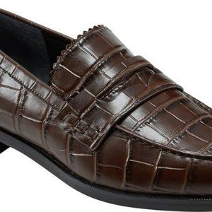 Marc Fisher Croc Loafer Brown Size 8; Brand New in Box